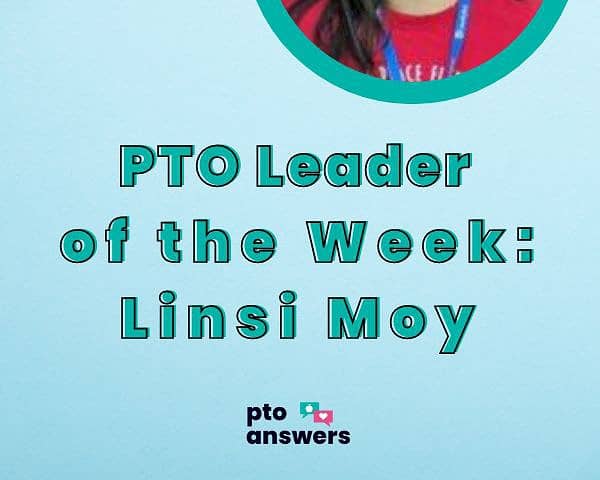 Blue background with multicolored star confetti and a picture of the leader of the week.