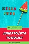 watermelon wedge on stick with hellow June spelled out in refrigerator magnets on teal background with red and green text both underneath
